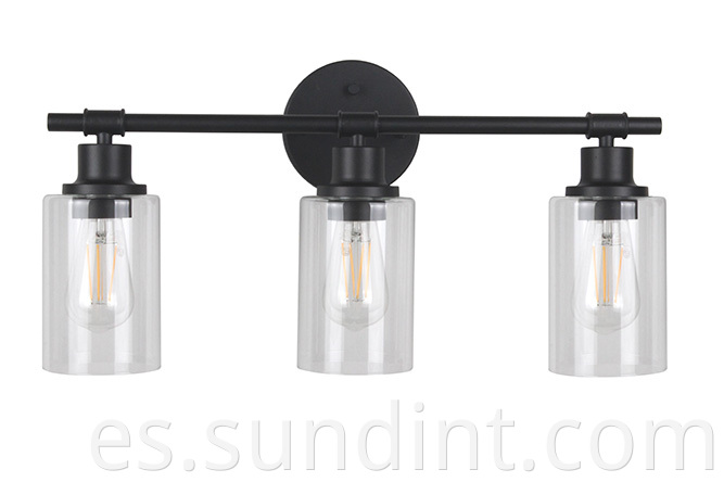 Zdw 5779 3c Hotel 3-light Black Vanity Lamp